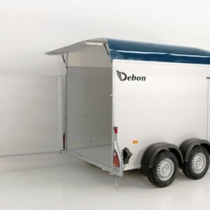 Debon Reboque fechado C500 164x300cm H:200cm 2,0t, Alu, Polybug, Porta, azul-Novo