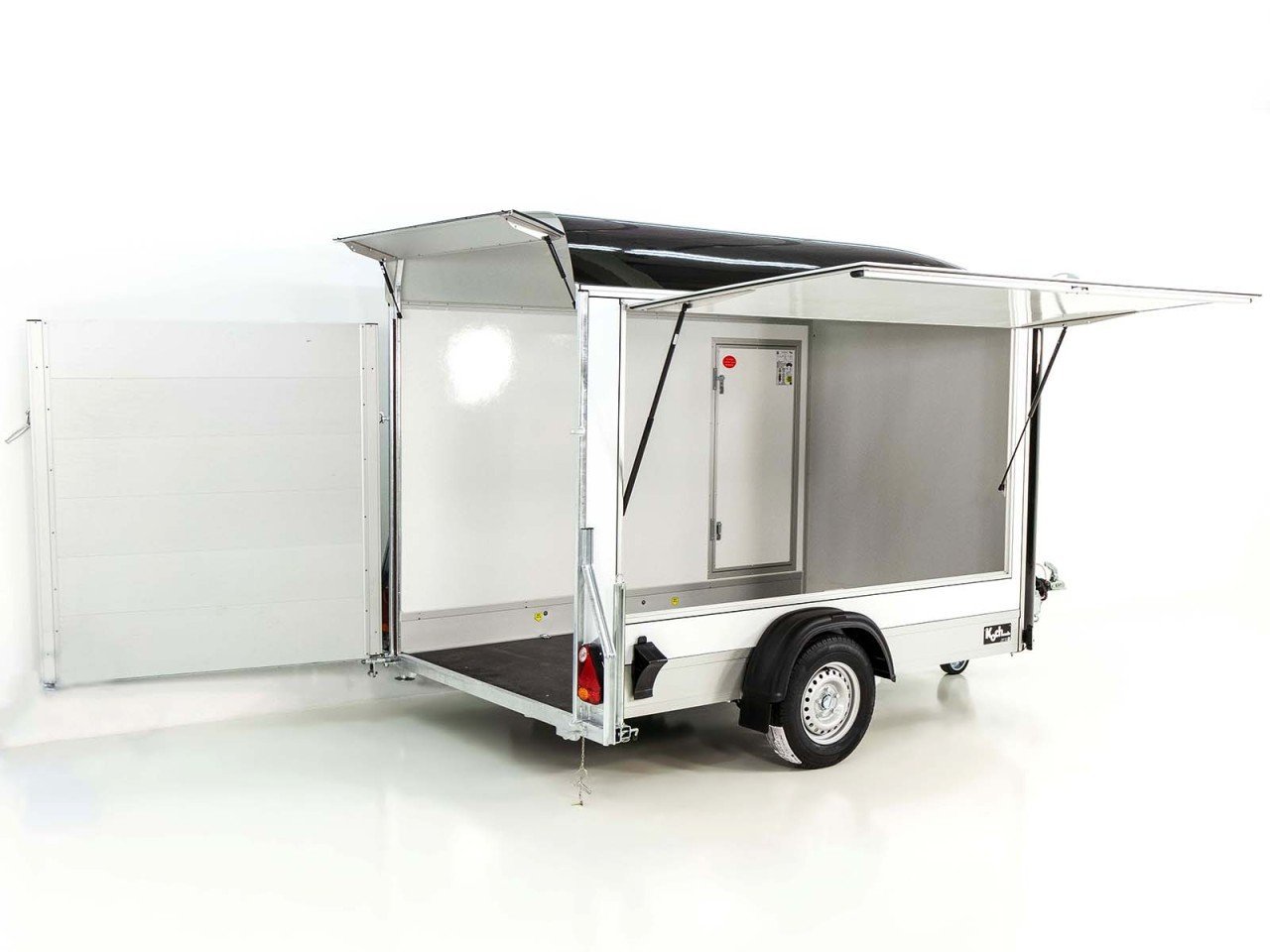 Debon Reboque fechado C300 Sandwich 148x295cm H:190cm 1,3t, Alu, Polybug, Porta, Trampilla, preto-Novo - Image 2