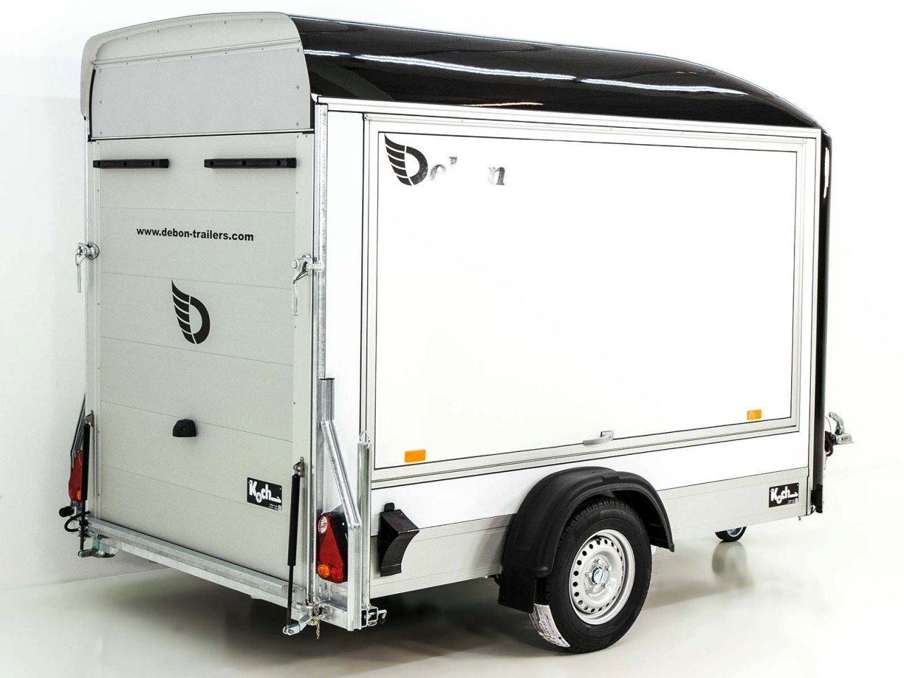Debon Reboque fechado C300 Sandwich 148x295cm H:190cm 1,3t, Alu, Polybug, Porta, Trampilla, preto-Novo - Image 5