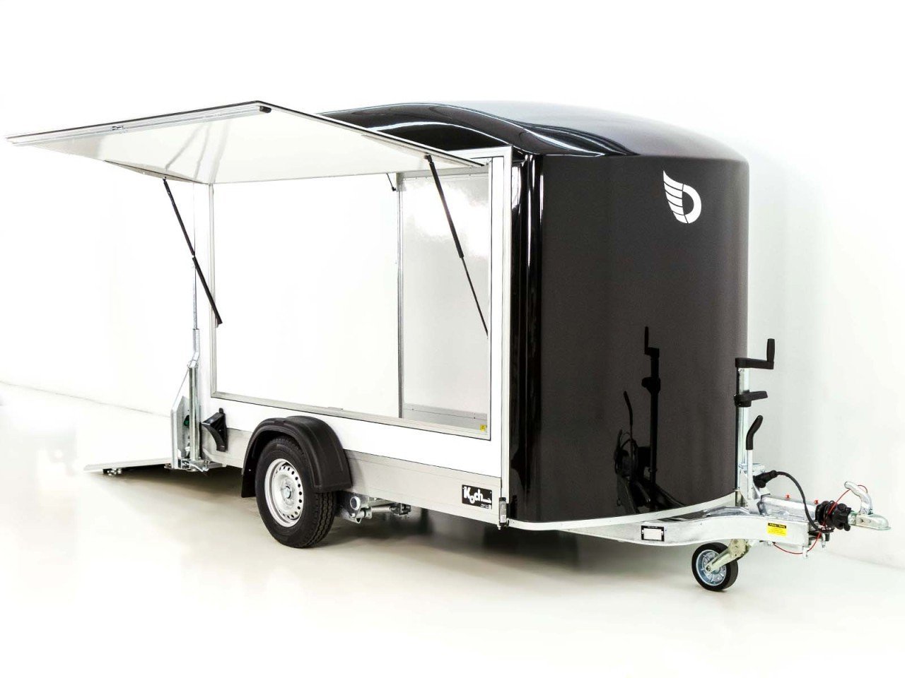 Debon Reboque fechado C300 Sandwich 148x295cm H:190cm 1,3t, Alu, Polybug, Porta, Trampilla, preto-Novo - Image 7