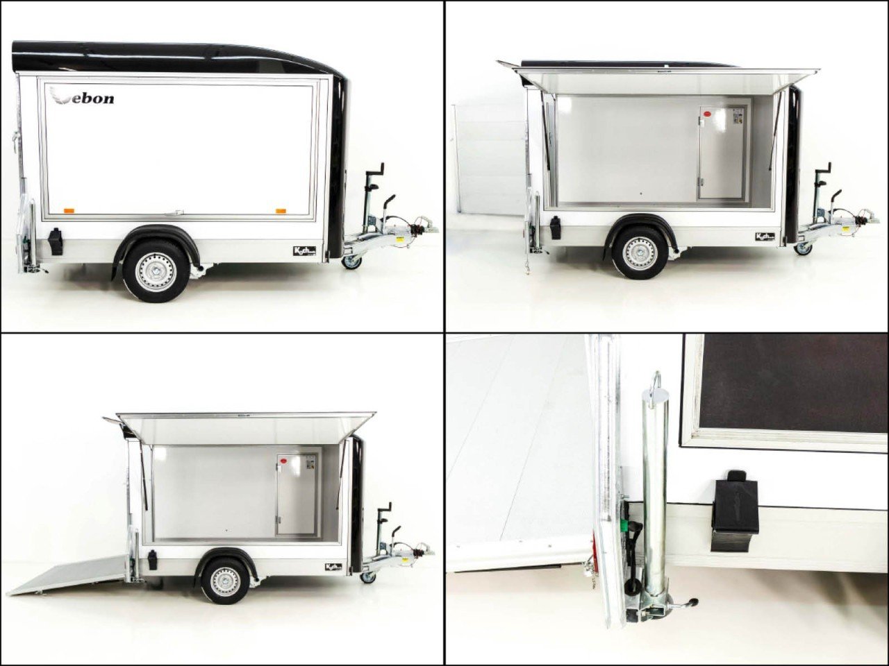 Debon Reboque fechado C300 Sandwich 148x295cm H:190cm 1,3t, Alu, Polybug, Porta, Trampilla, preto-Novo - Image 8