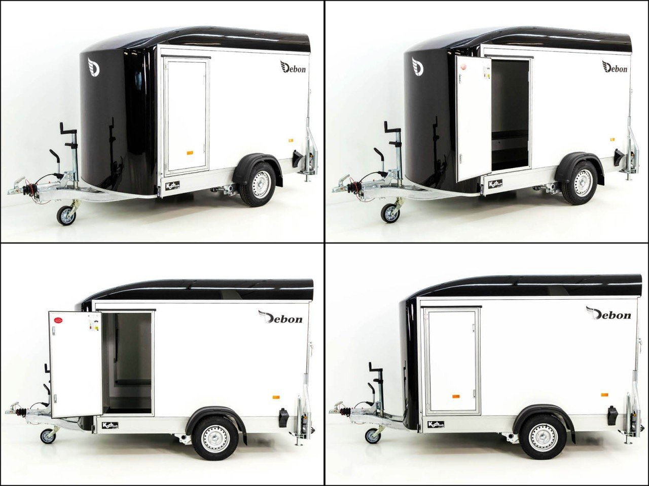 Debon Reboque fechado C300 Sandwich 148x295cm H:190cm 1,3t, Alu, Polybug, Porta, Trampilla, preto-Novo - Image 9