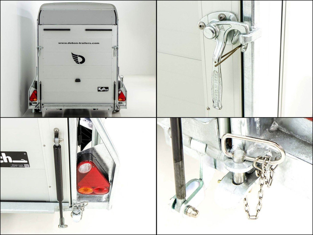 Debon Reboque fechado C300 Sandwich 148x295cm H:190cm 1,3t, Alu, Polybug, Porta, Trampilla, preto-Novo - Image 11
