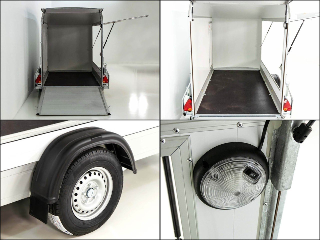 Debon Reboque fechado C300 Sandwich 148x295cm H:190cm 1,3t, Alu, Polybug, Porta, Trampilla, preto-Novo - Image 13