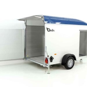 Debon Reboque fechado C400 164x315cm H:200cm 1,3t, Alu, Polybug, Porta, azul-Novo