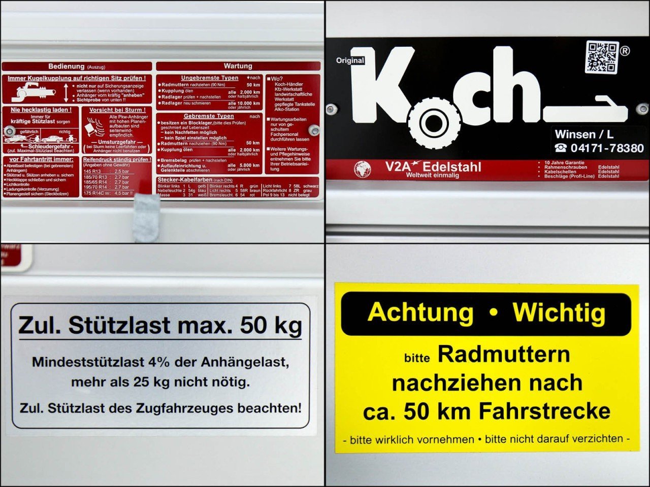 Koch Reboque com Lona 125x250cm 750kg-Tipo U4-lona alta 150 cm Hobby-Oferta-Novo - Image 12